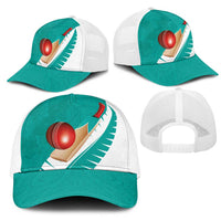 New Zealand Cricket Mesh Trucker Cap Kiwi Birds Haka Dance Turquoise Fern Sporty Style LT03 - Polynesian Pride