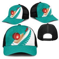 New Zealand Cricket Mesh Trucker Cap Kiwi Birds Haka Dance Turquoise Fern Sporty Style LT03 - Polynesian Pride
