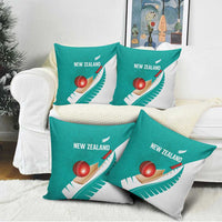 New Zealand Cricket Pillow Cover Kiwi Birds Haka Dance Turquoise Fern Sporty Style LT03 - Polynesian Pride