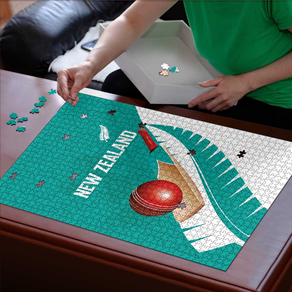 New Zealand Cricket Puzzle Kiwi Birds Haka Dance Turquoise Fern Sporty Style LT03 - Polynesian Pride