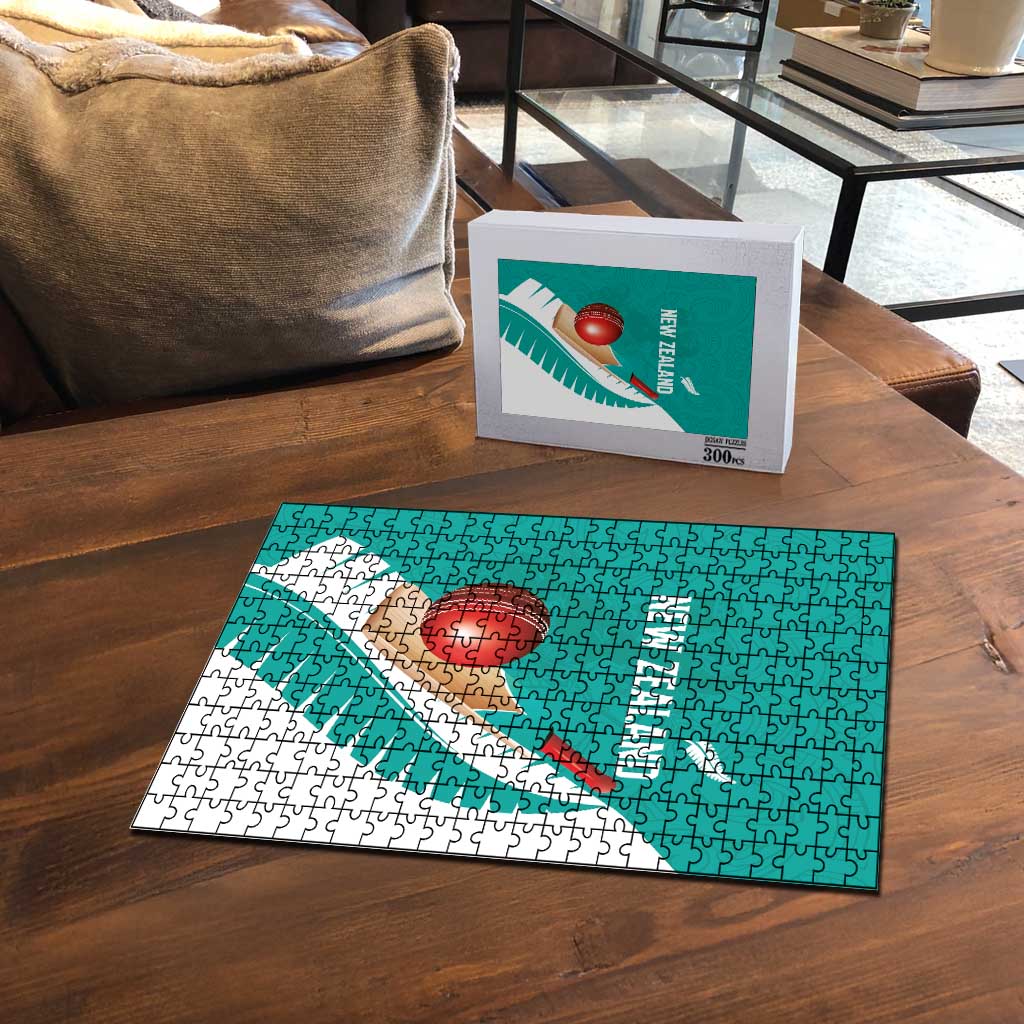 New Zealand Cricket Puzzle Kiwi Birds Haka Dance Turquoise Fern Sporty Style LT03 - Polynesian Pride