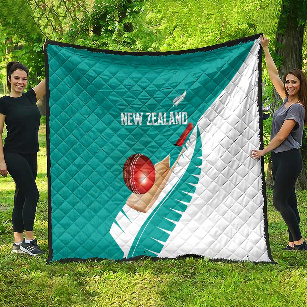 New Zealand Cricket Quilt Kiwi Birds Haka Dance Turquoise Fern Sporty Style LT03 - Polynesian Pride