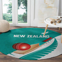 New Zealand Cricket Round Carpet Kiwi Birds Haka Dance Turquoise Fern Sporty Style LT03 - Polynesian Pride