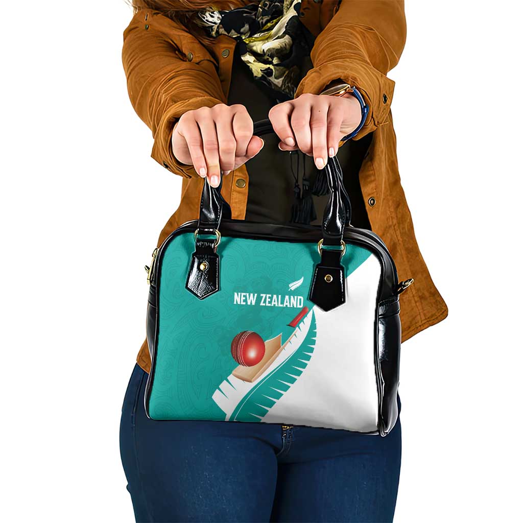 New Zealand Cricket Shoulder Handbag Kiwi Birds Haka Dance Turquoise Fern Sporty Style LT03 One Size Turquoise - Polynesian Pride