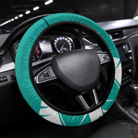 New Zealand Cricket Steering Wheel Cover Kiwi Birds Haka Dance Turquoise Fern Sporty Style LT03 Universal Fit Turquoise - Polynesian Pride