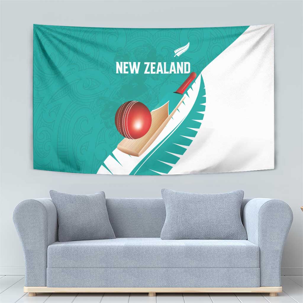 New Zealand Cricket Tapestry Kiwi Birds Haka Dance Turquoise Fern Sporty Style LT03 - Polynesian Pride