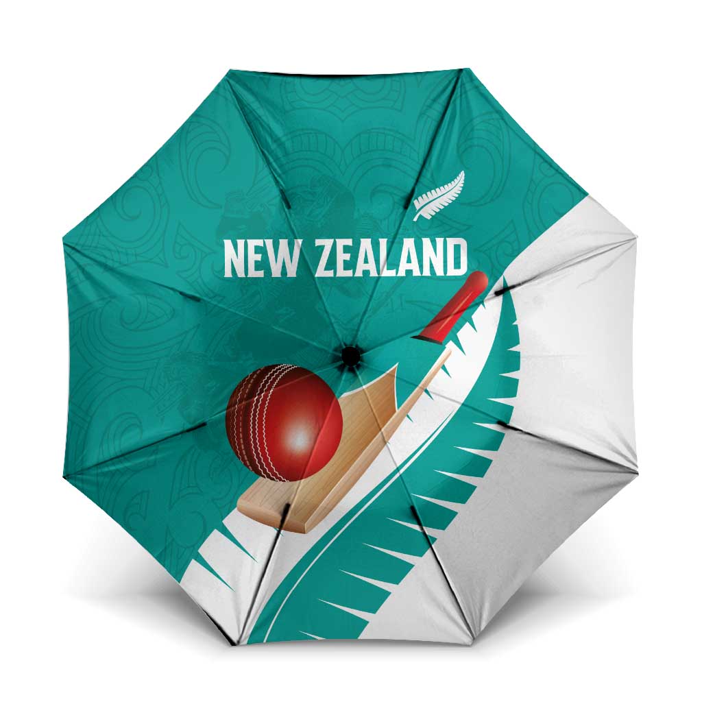 New Zealand Cricket Umbrella Kiwi Birds Haka Dance Turquoise Fern Sporty Style LT03 One Size Folded 11.42 inch Opened Diameter 37.4 inch Turquoise - Polynesian Pride