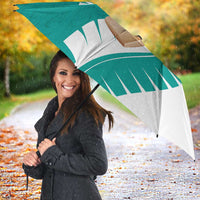 New Zealand Cricket Umbrella Kiwi Birds Haka Dance Turquoise Fern Sporty Style LT03 - Polynesian Pride