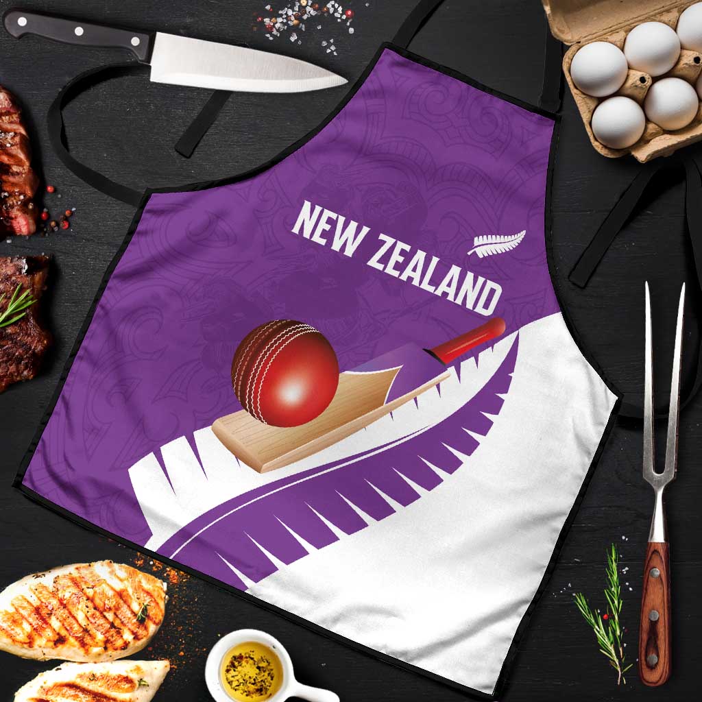 New Zealand Cricket Apron Kiwi Birds Haka Dance Purple Fern Sporty Style LT03 Purple - Polynesian Pride