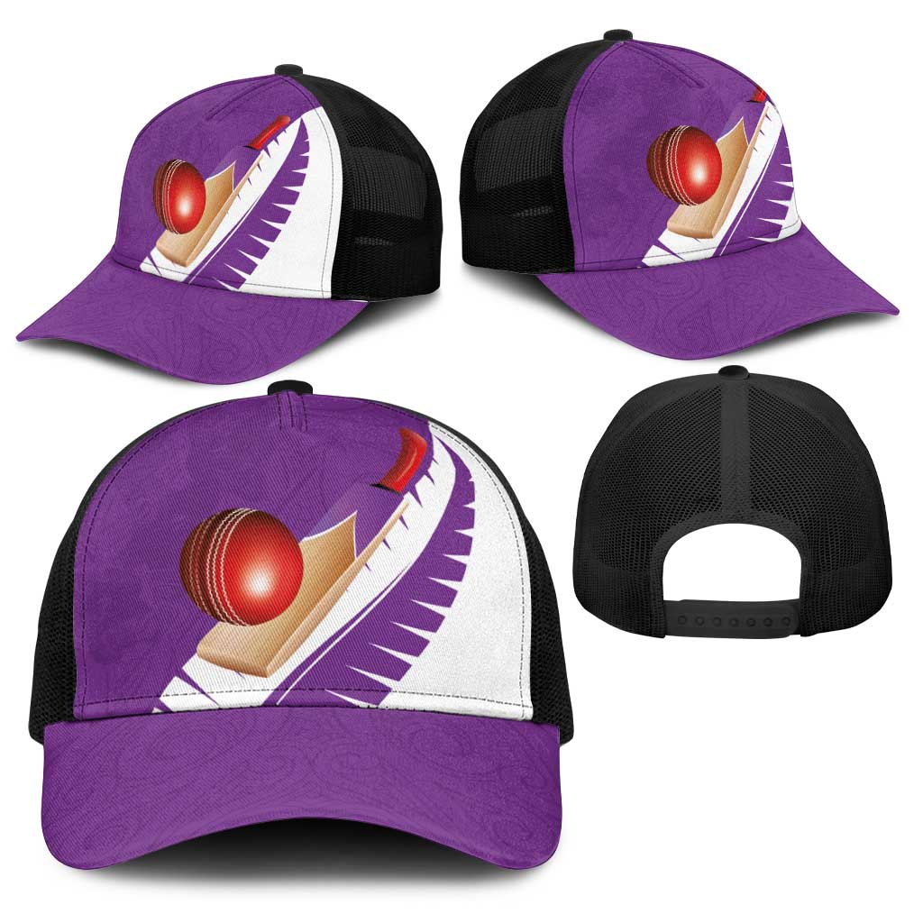 New Zealand Cricket Baseball Net Cap Kiwi Birds Haka Dance Purple Fern Sporty Style LT03 - Polynesian Pride