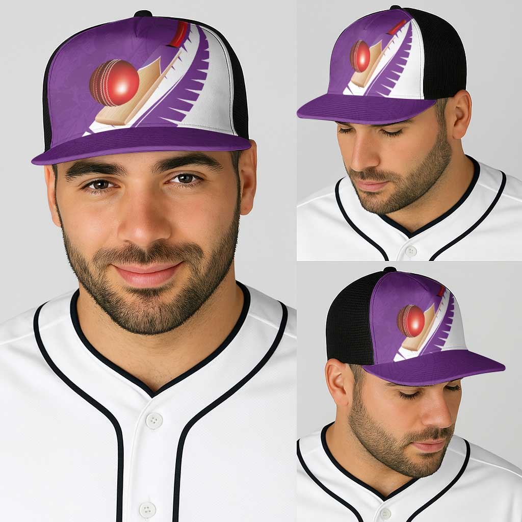 New Zealand Cricket Baseball Net Cap Kiwi Birds Haka Dance Purple Fern Sporty Style LT03 - Polynesian Pride