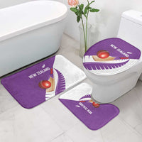 New Zealand Cricket Bathroom Set Kiwi Birds Haka Dance Purple Fern Sporty Style LT03 - Polynesian Pride