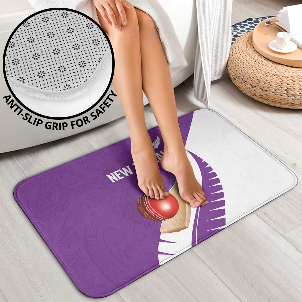 New Zealand Cricket Bathroom Set Kiwi Birds Haka Dance Purple Fern Sporty Style LT03 - Polynesian Pride