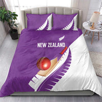 New Zealand Cricket Bedding Set Kiwi Birds Haka Dance Purple Fern Sporty Style LT03 - Polynesian Pride