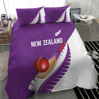 New Zealand Cricket Bedding Set Kiwi Birds Haka Dance Purple Fern Sporty Style LT03 - Polynesian Pride