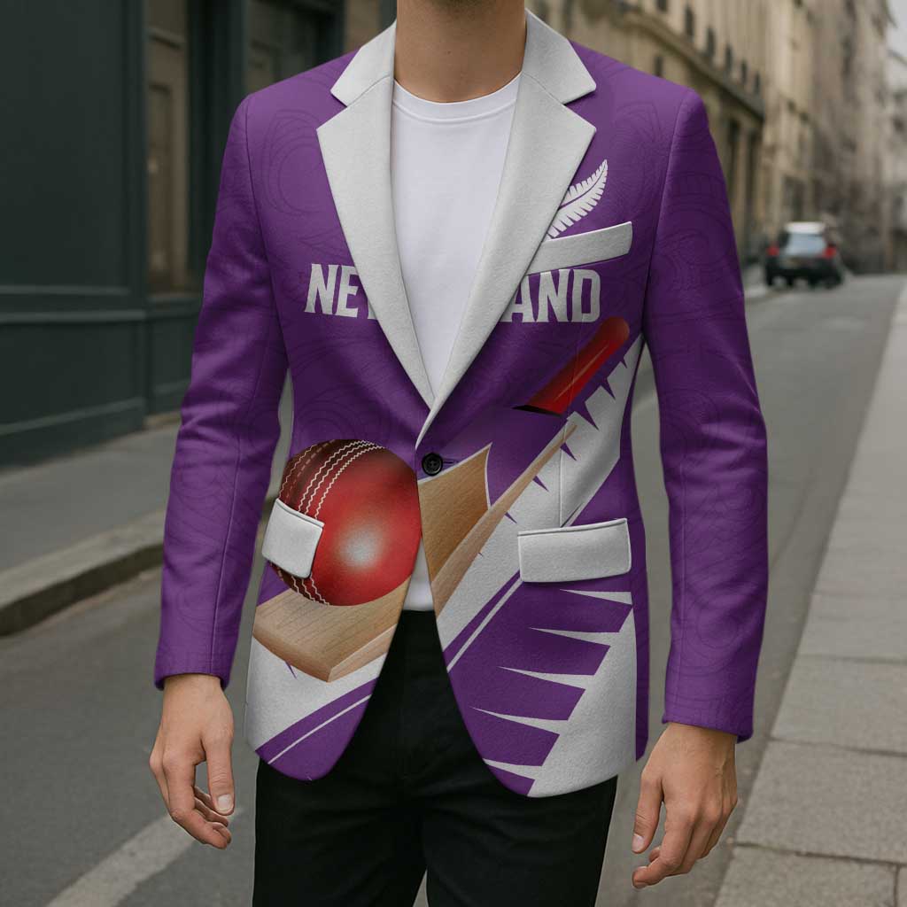 Custom New Zealand Cricket Blazer Kiwi Birds Haka Dance Purple Fern Sporty Style LT03 - Polynesian Pride