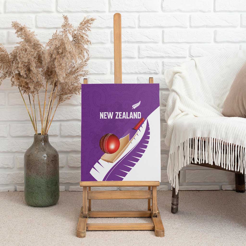 New Zealand Cricket Canvas Wall Art Kiwi Birds Haka Dance Purple Fern Sporty Style LT03 - Polynesian Pride