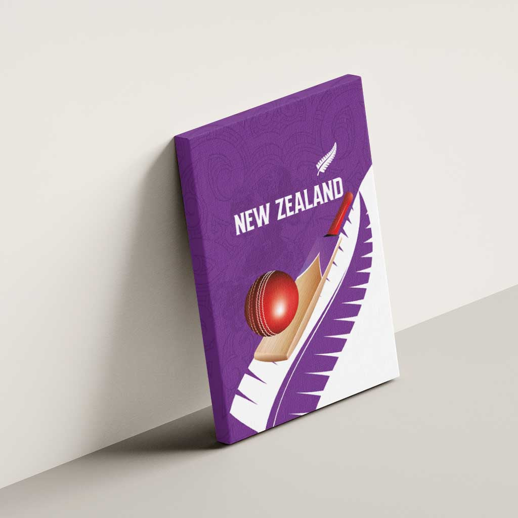 New Zealand Cricket Canvas Wall Art Kiwi Birds Haka Dance Purple Fern Sporty Style LT03 - Polynesian Pride