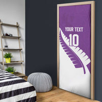 Custom New Zealand Cricket Door Cover Kiwi Birds Haka Dance Purple Fern Sporty Style LT03 - Polynesian Pride