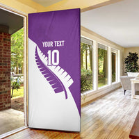 Custom New Zealand Cricket Door Cover Kiwi Birds Haka Dance Purple Fern Sporty Style LT03 - Polynesian Pride