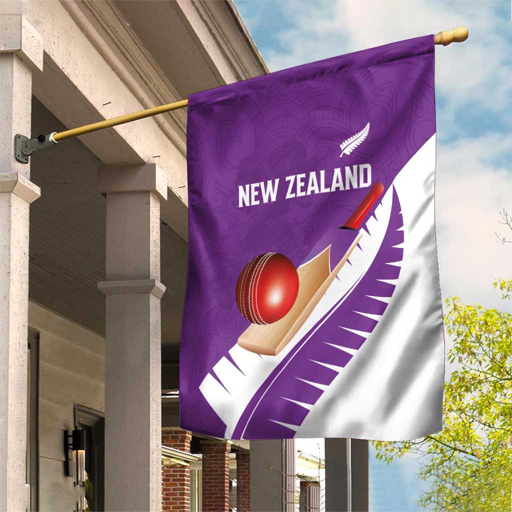 New Zealand Cricket Garden Flag Kiwi Birds Haka Dance Purple Fern Sporty Style LT03 House Flag Purple - Polynesian Pride