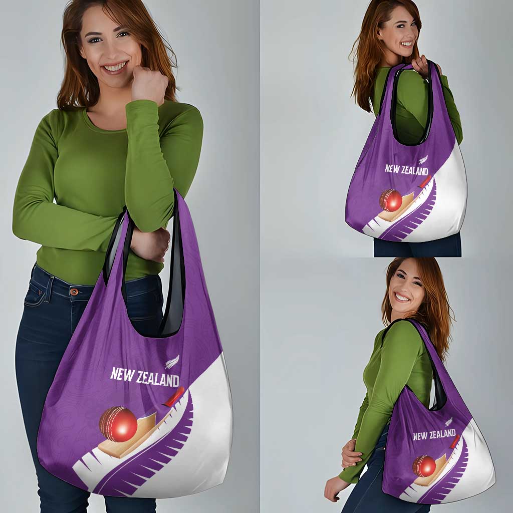 New Zealand Cricket Grocery Bag Kiwi Birds Haka Dance Purple Fern Sporty Style LT03 - Polynesian Pride