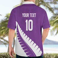 Custom New Zealand Cricket Hawaiian Shirt Kiwi Birds Haka Dance Purple Fern Sporty Style LT03 - Polynesian Pride