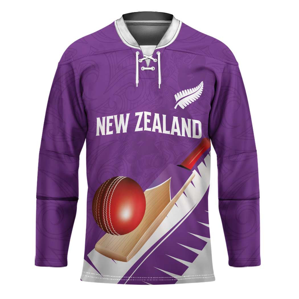 Custom New Zealand Cricket Hockey Jersey Kiwi Birds Haka Dance Purple Fern Sporty Style