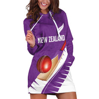 Custom New Zealand Cricket Hoodie Dress Kiwi Birds Haka Dance Purple Fern Sporty Style LT03 Purple - Polynesian Pride