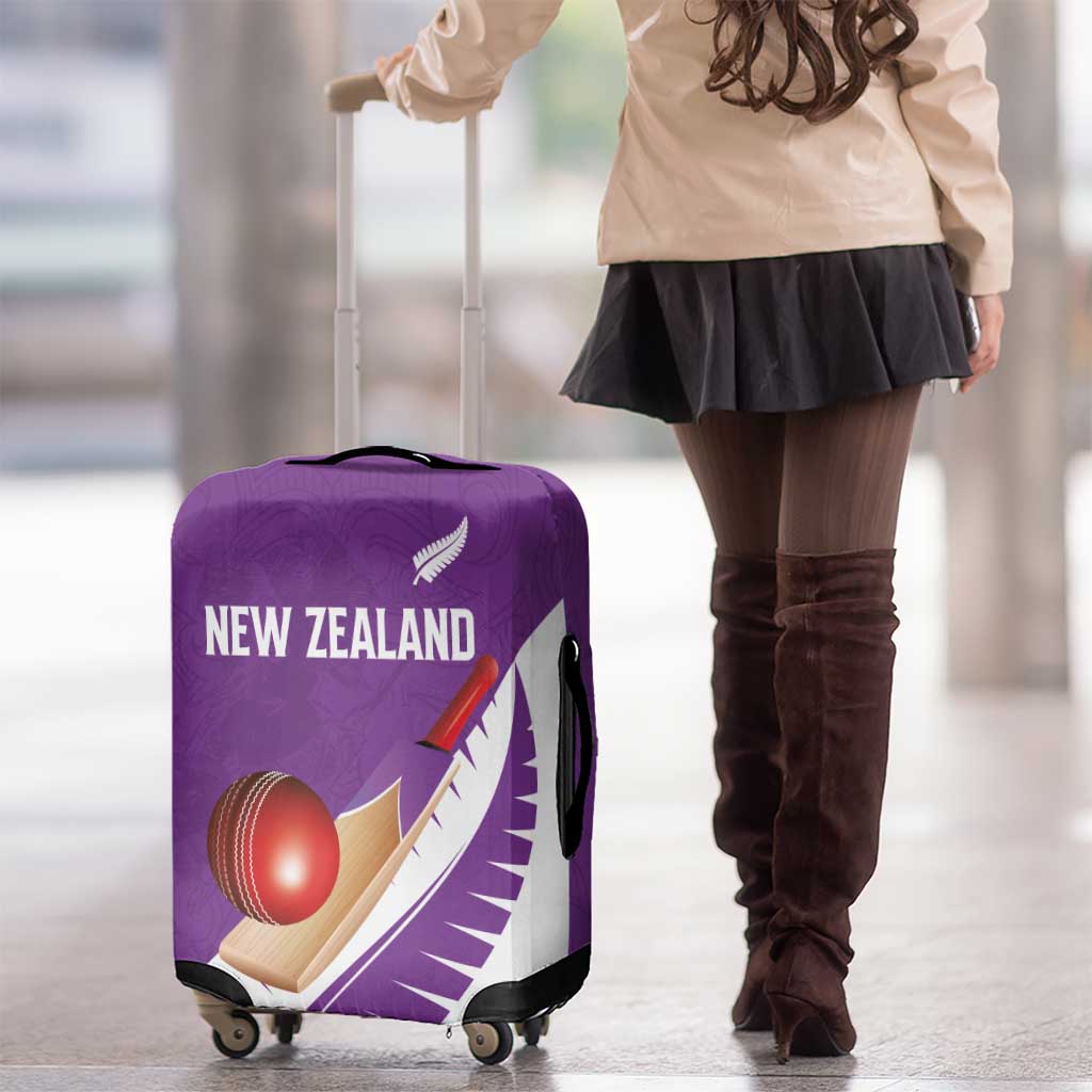 New Zealand Cricket Luggage Cover Kiwi Birds Haka Dance Purple Fern Sporty Style LT03 - Polynesian Pride