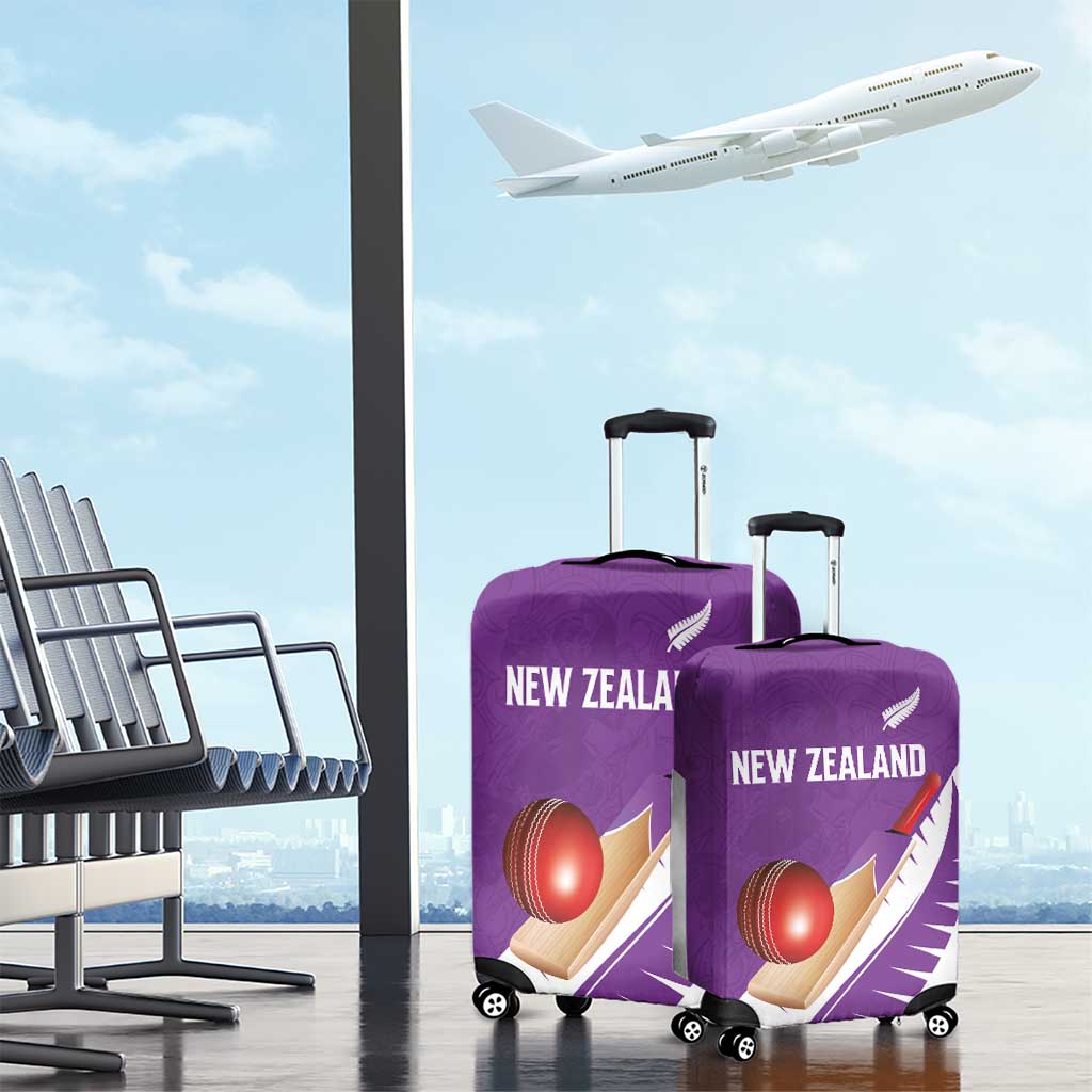 New Zealand Cricket Luggage Cover Kiwi Birds Haka Dance Purple Fern Sporty Style LT03 - Polynesian Pride