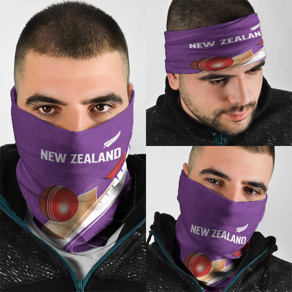 New Zealand Cricket Neck Gaiter Kiwi Birds Haka Dance Purple Fern Sporty Style LT03 - Polynesian Pride