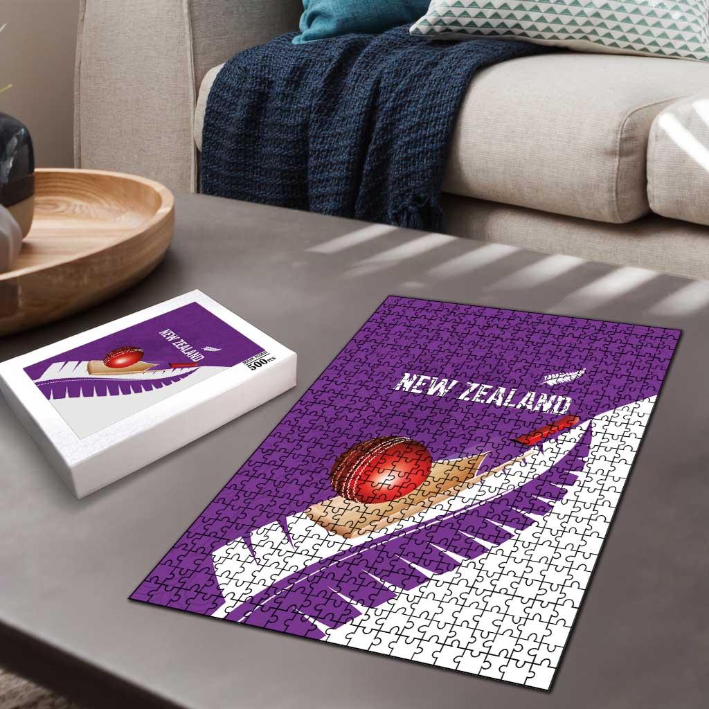 New Zealand Cricket Puzzle Kiwi Birds Haka Dance Purple Fern Sporty Style LT03 - Polynesian Pride