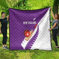 New Zealand Cricket Quilt Kiwi Birds Haka Dance Purple Fern Sporty Style LT03 - Polynesian Pride