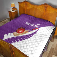 New Zealand Cricket Quilt Kiwi Birds Haka Dance Purple Fern Sporty Style LT03 - Polynesian Pride