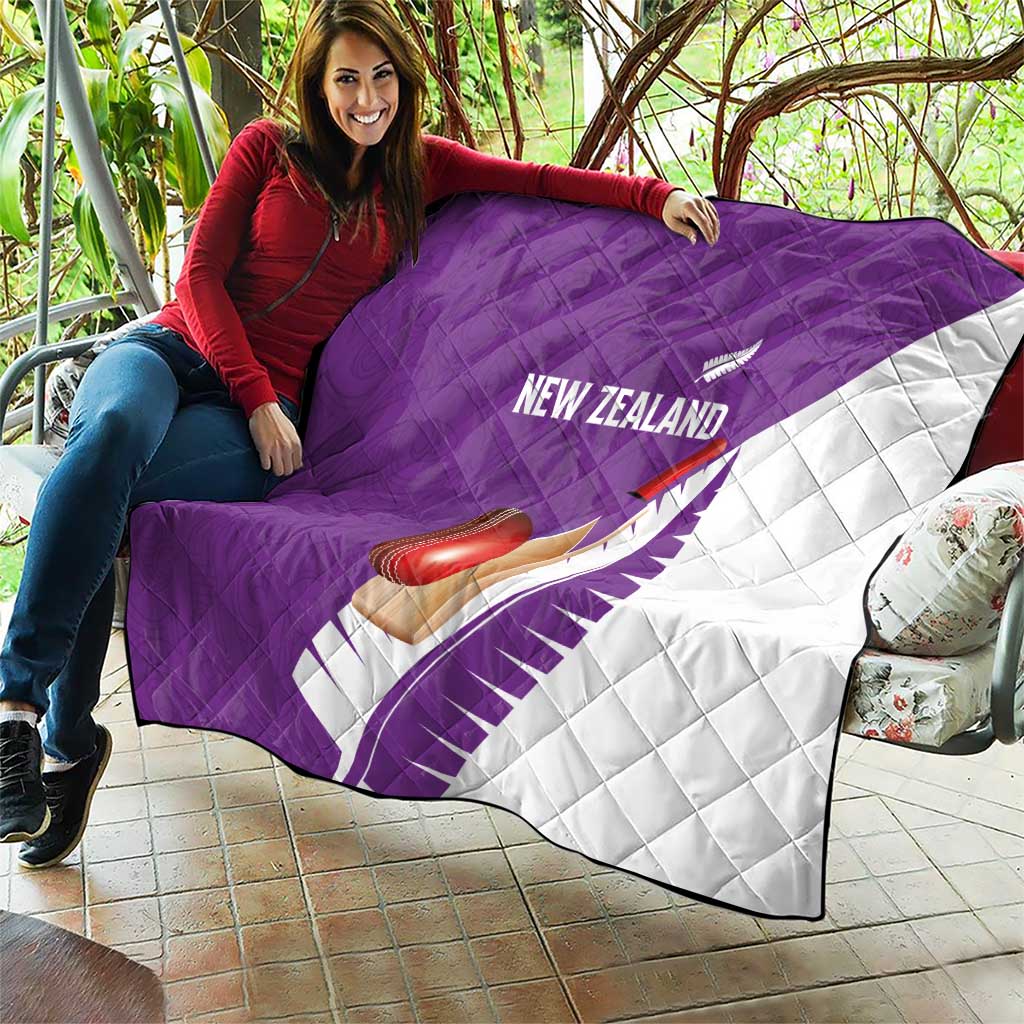 New Zealand Cricket Quilt Kiwi Birds Haka Dance Purple Fern Sporty Style LT03 - Polynesian Pride