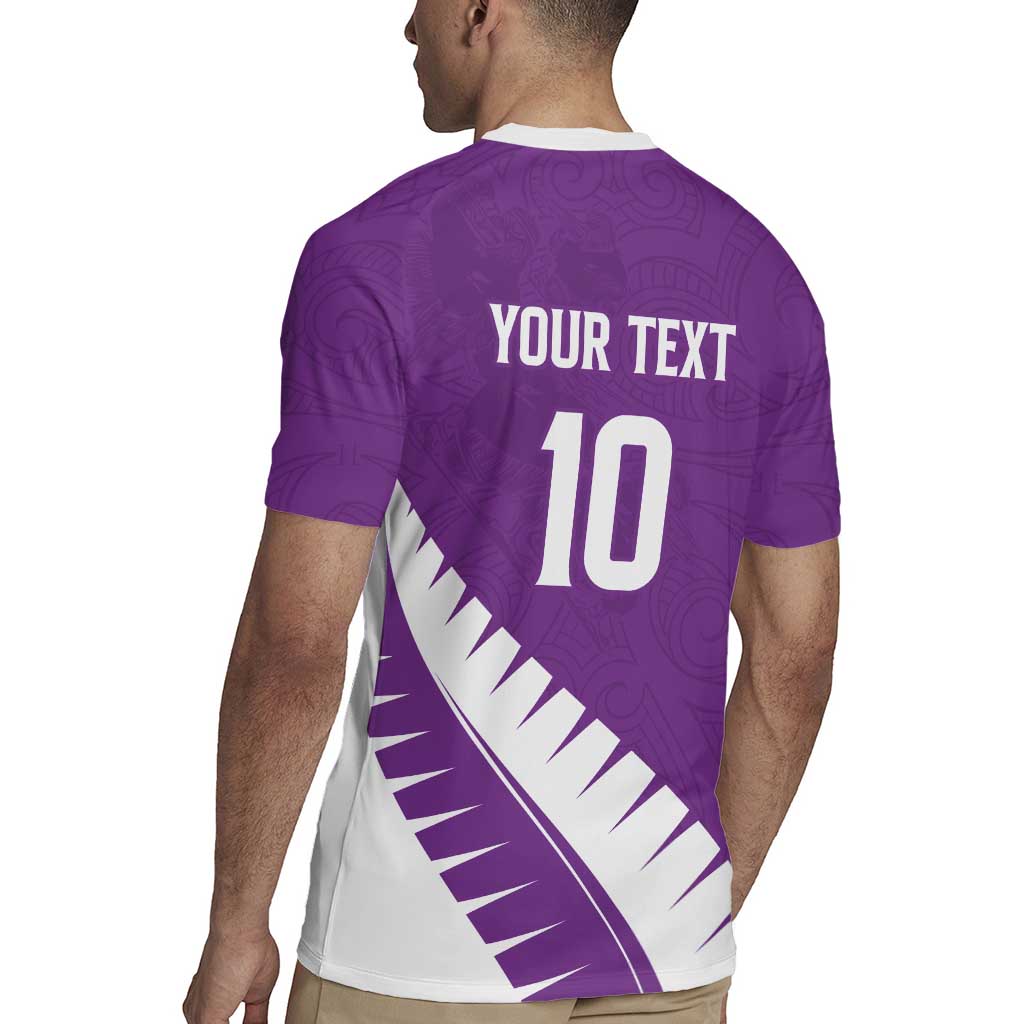 Custom New Zealand Cricket Rugby Jersey Kiwi Birds Haka Dance Purple Fern Sporty Style LT03 - Polynesian Pride