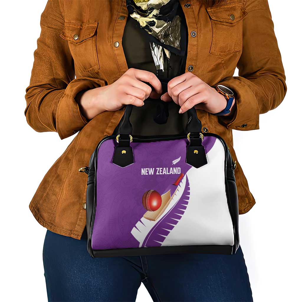 New Zealand Cricket Shoulder Handbag Kiwi Birds Haka Dance Purple Fern Sporty Style LT03 - Polynesian Pride