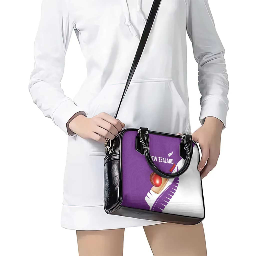 New Zealand Cricket Shoulder Handbag Kiwi Birds Haka Dance Purple Fern Sporty Style LT03 - Polynesian Pride