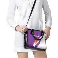 New Zealand Cricket Shoulder Handbag Kiwi Birds Haka Dance Purple Fern Sporty Style LT03 - Polynesian Pride