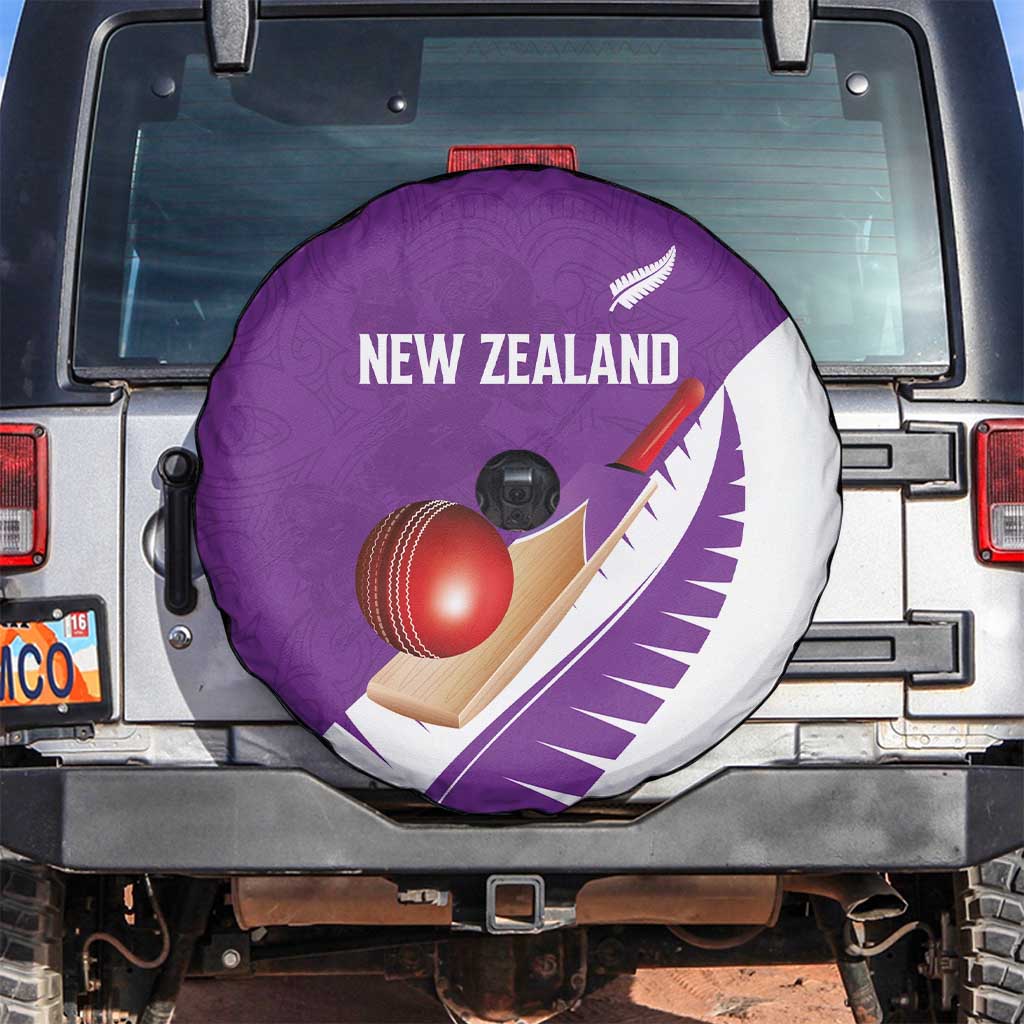 New Zealand Cricket Spare Tire Cover Kiwi Birds Haka Dance Purple Fern Sporty Style LT03 Purple - Polynesian Pride