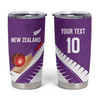 Custom New Zealand Cricket Tumbler Cup Kiwi Birds Haka Dance Purple Fern Sporty Style LT03 Purple - Polynesian Pride