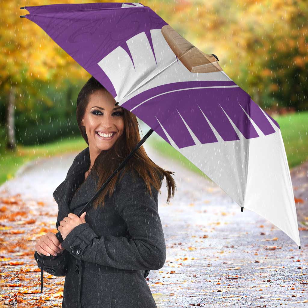 New Zealand Cricket Umbrella Kiwi Birds Haka Dance Purple Fern Sporty Style LT03 - Polynesian Pride