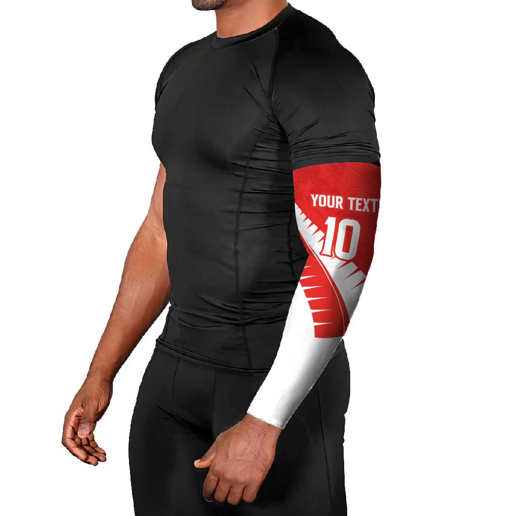 Custom New Zealand Cricket Arm Sleeves Kiwi Birds Haka Dance Red Fern Sporty Style LT03 - Polynesian Pride