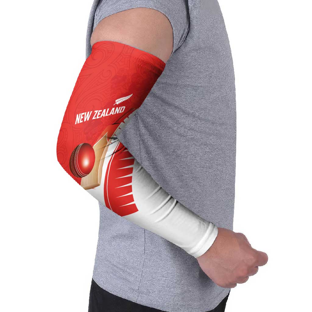 Custom New Zealand Cricket Arm Sleeves Kiwi Birds Haka Dance Red Fern Sporty Style LT03 - Polynesian Pride