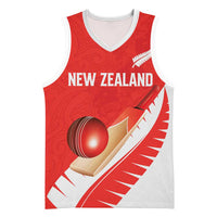Custom New Zealand Cricket Basketball Jersey Kiwi Birds Haka Dance Red Fern Sporty Style LT03 Unisex Red - Polynesian Pride