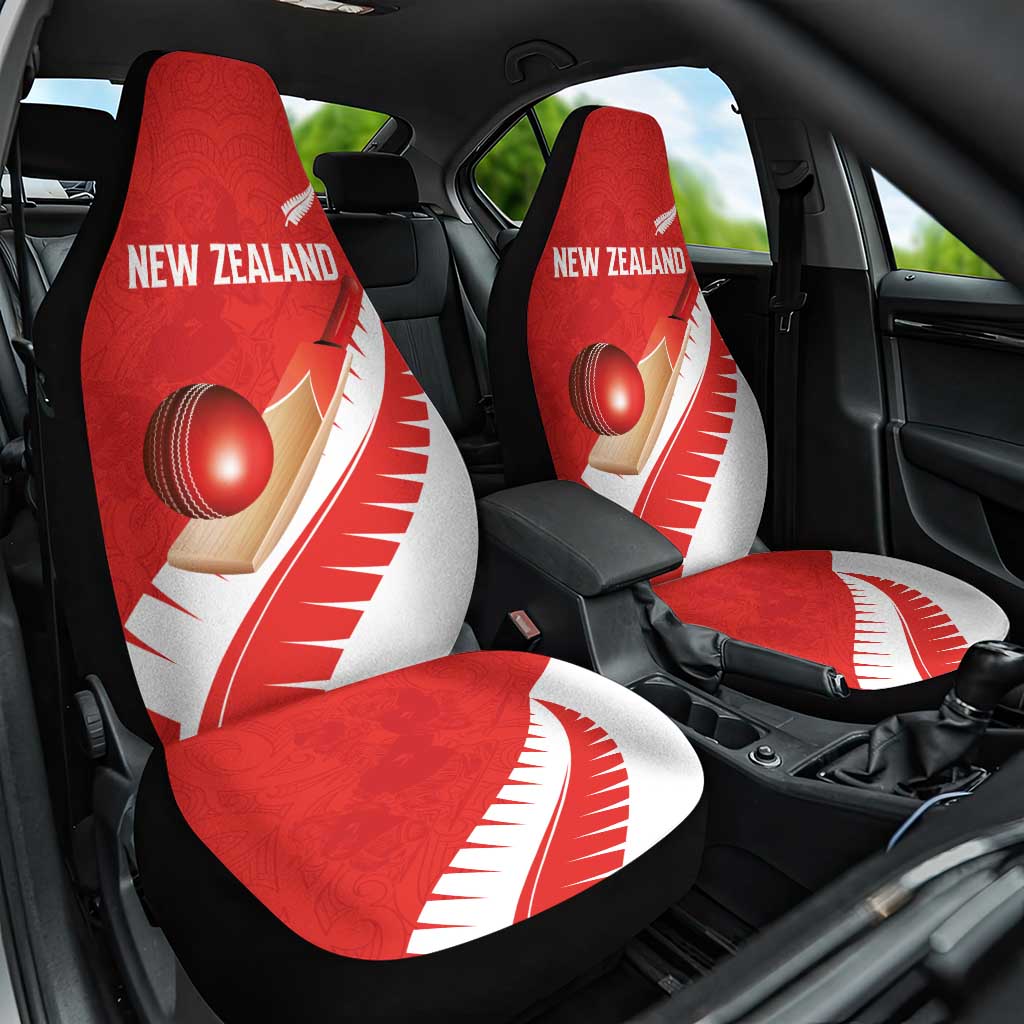 New Zealand Cricket Car Seat Cover Kiwi Birds Haka Dance Red Fern Sporty Style