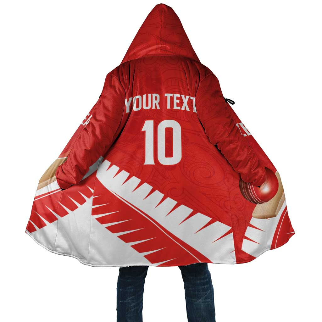 Custom New Zealand Cricket Cloak Kiwi Birds Haka Dance Red Fern Sporty Style