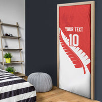 Custom New Zealand Cricket Door Cover Kiwi Birds Haka Dance Red Fern Sporty Style LT03 - Polynesian Pride