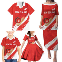 Custom New Zealand Cricket Family Matching Puletasi and Hawaiian Shirt Kiwi Birds Haka Dance Red Fern Sporty Style LT03 - Polynesian Pride